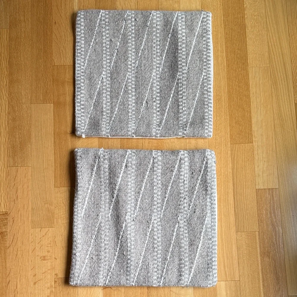 Crate and Barrel wool woven pillow Covers